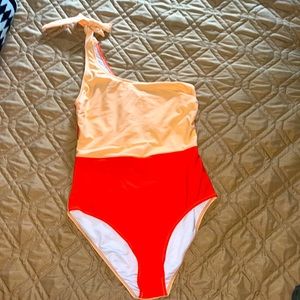 Color blocked one piece swimsuit